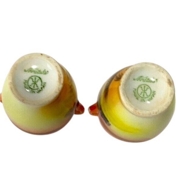 Vintage Pair of Noritake Hand Painted Handled Vases 3.25" High Made in Japan - Picture 3 of 6